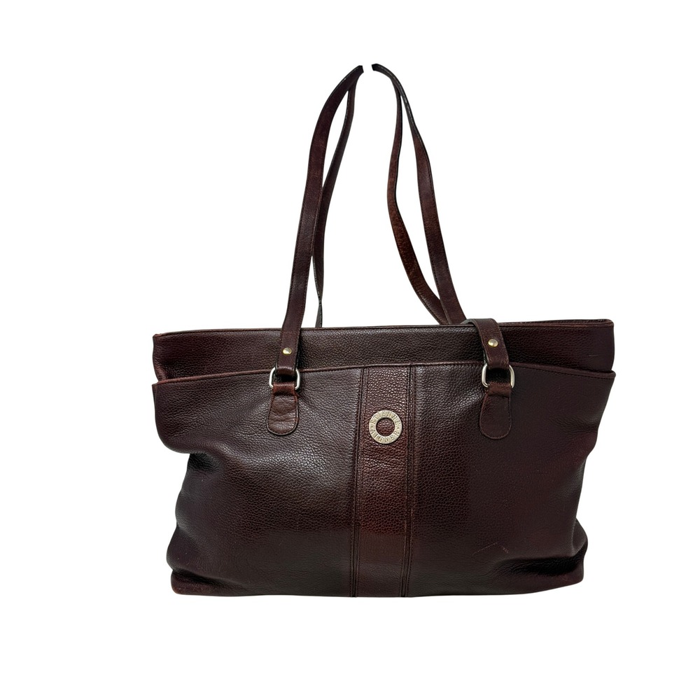 Vintage 1990s Etienne Aigner Oxblood Leather Large Tote Shoulder Bag